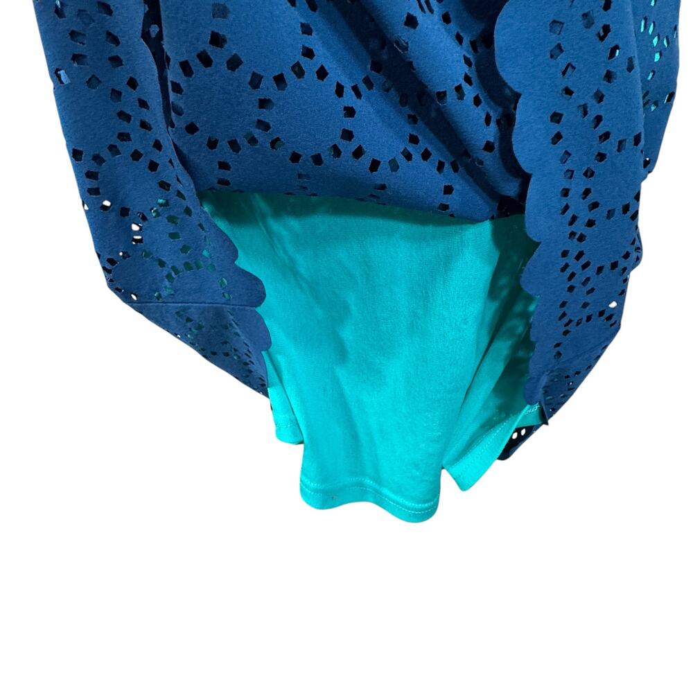 Title Nine Small Nimblene Illusion Perforated Laser-Cut Dress UPF 50+ Sleeveless - Picture 3 of 8
